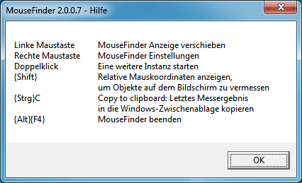 MouseFinder Hilfe